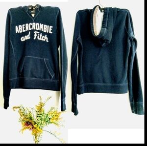 Vtg A&F Navy hoodie sweatshirt 60% cotton Sz XS